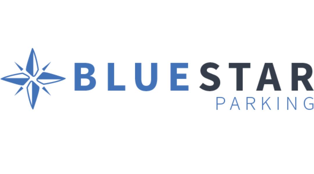 Blue Star Parking logo with a blue star icon and blue text on a white background