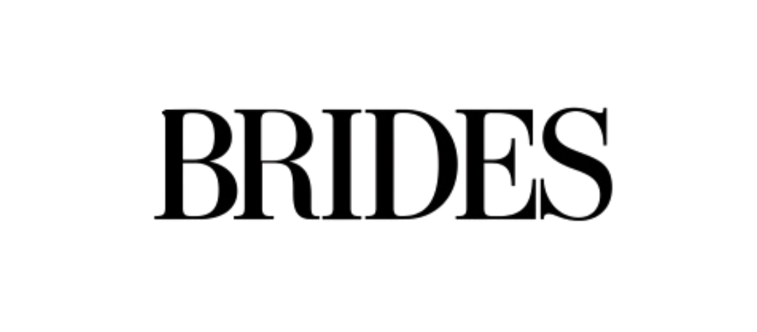 Black serif text reading “BRIDES” on a white background