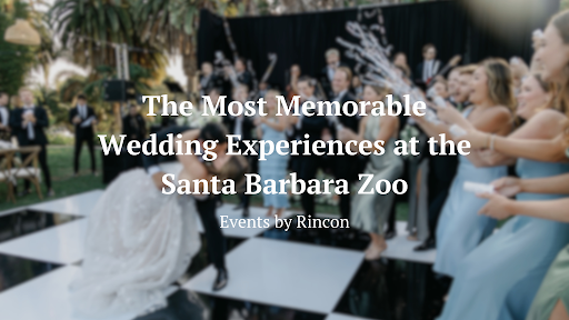 Wedding reception with guests in formal wear dancing under string lights at Santa Barbara Zoo