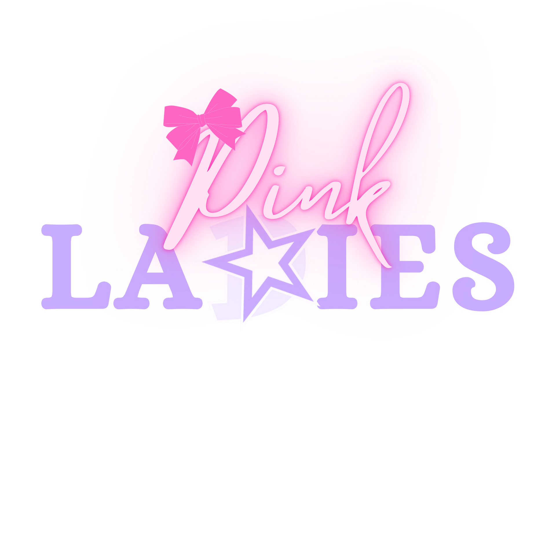 A pink and purple logo for a company called pink ladies.