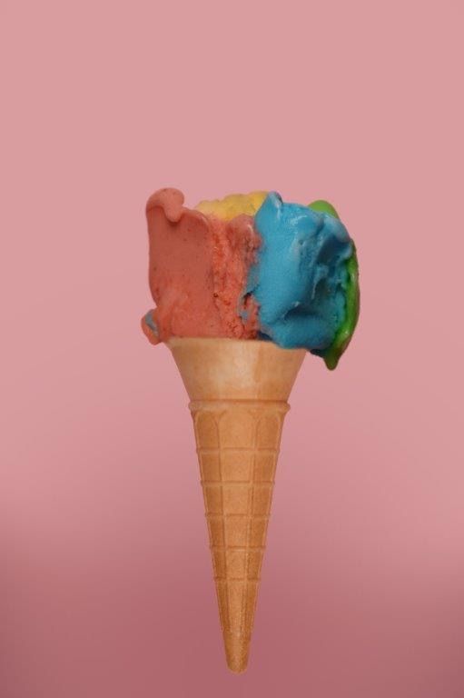 rainbow gelato cone