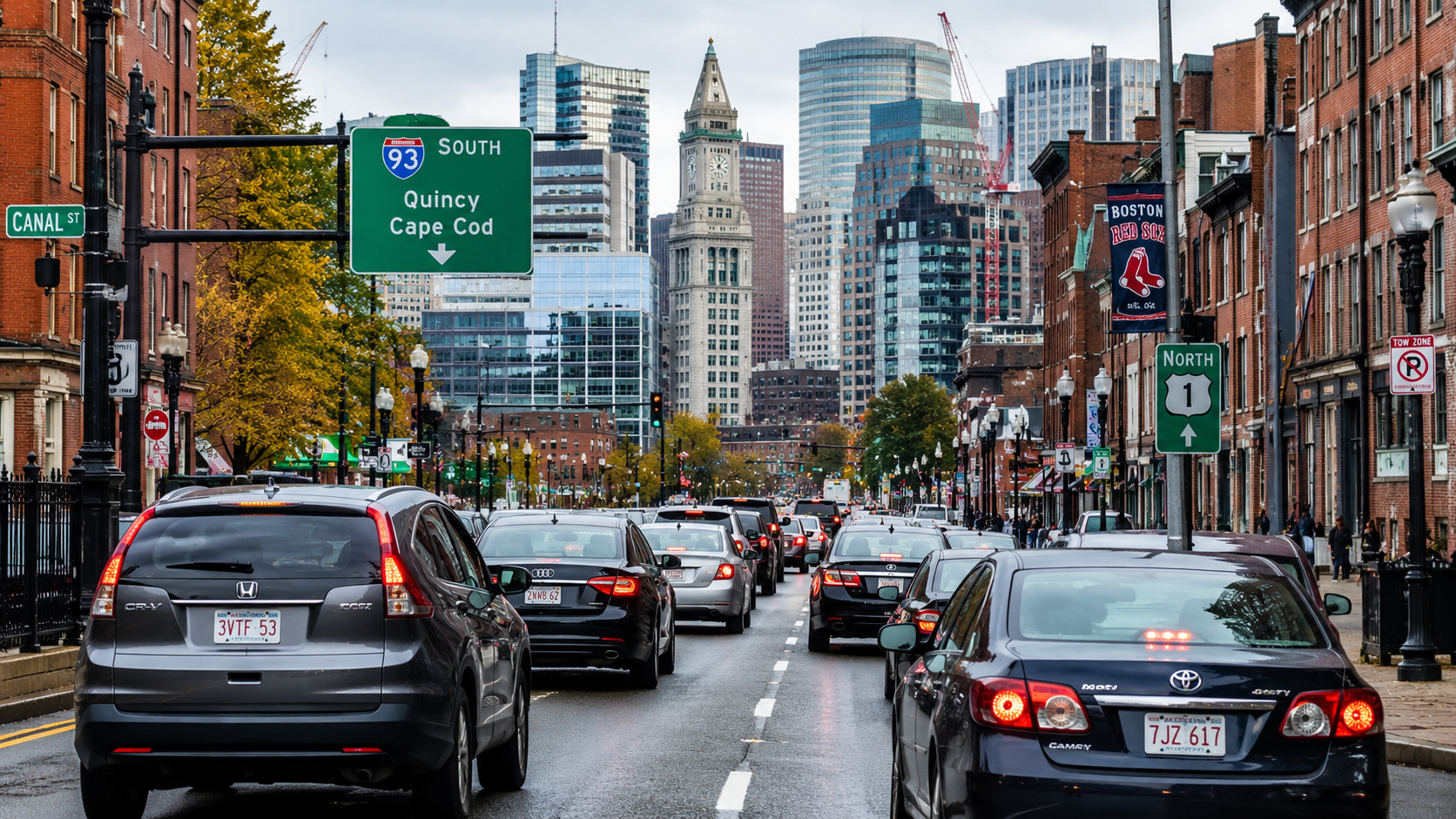 driving conditions in Boston city traffic affecting tires