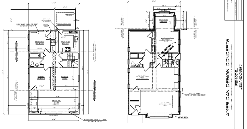 Two black-and-white architectural floor plans shown side by side on a white background.