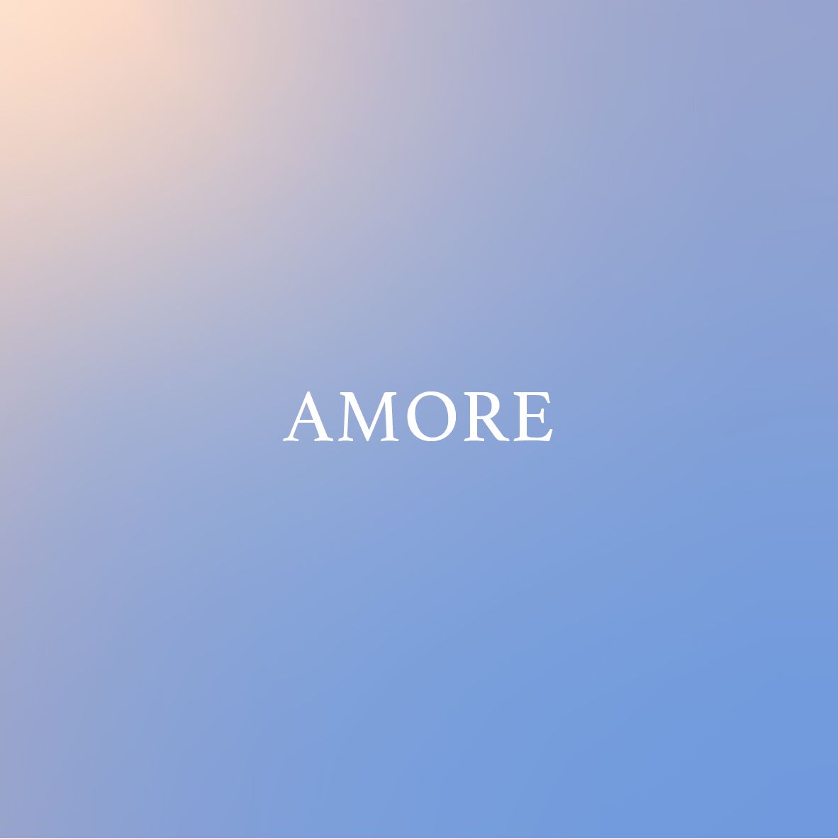La parola amore è su uno sfondo blu
