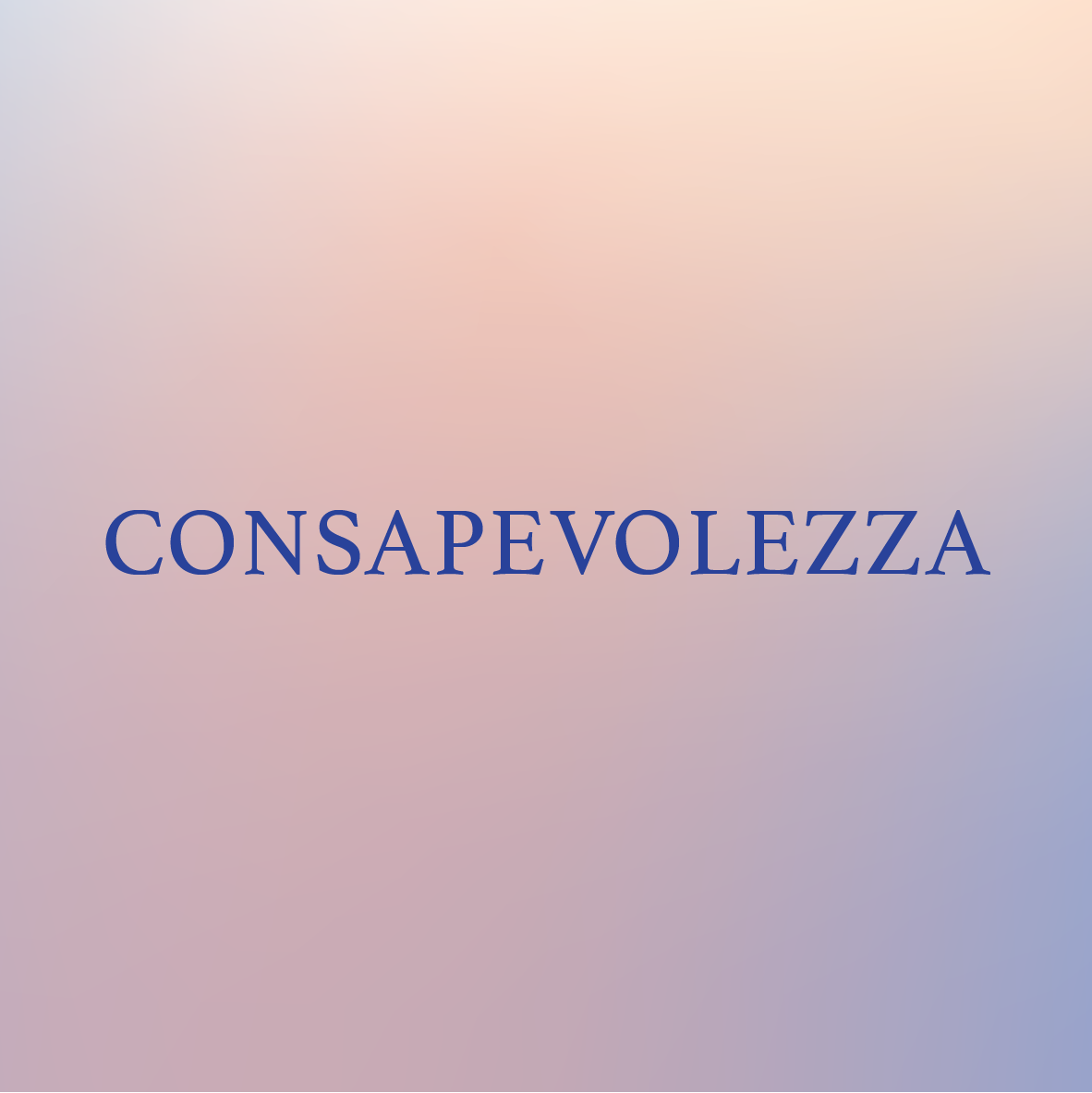 La parola consapevolezza è su uno sfondo rosa e viola