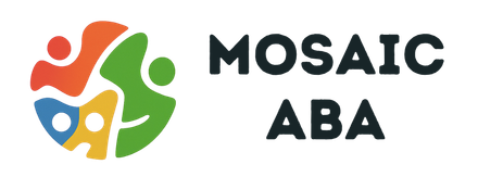 Mosaic ABA logo with colorful abstract mosaic icon and black text