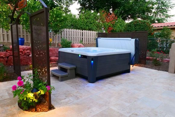 A yard in Sedona, AZ, after landscape design services