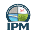 A logo featuring the letters "IPM" below a circular emblem divided into four quadrants: pools, patios, landscaping, and snow.