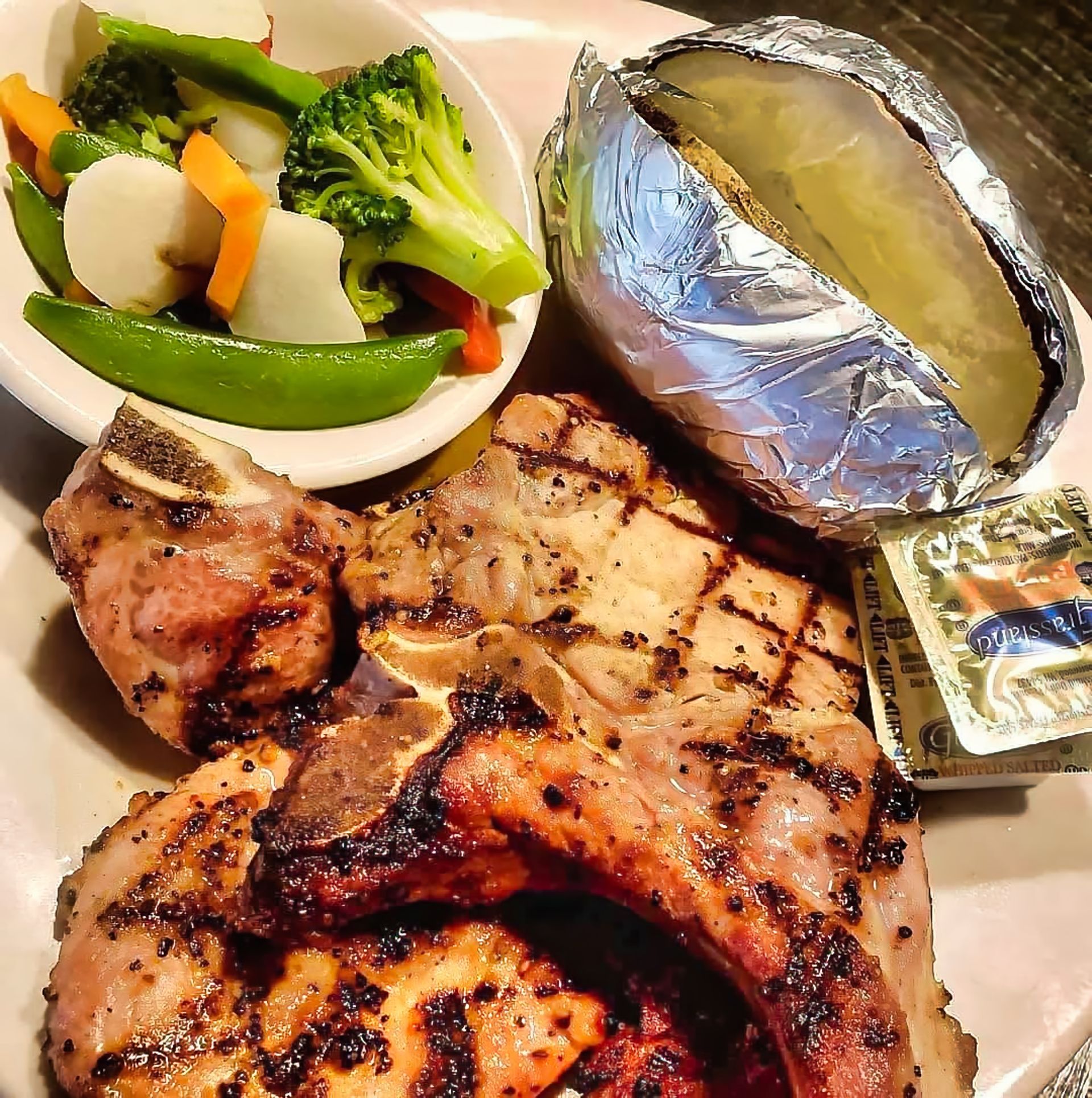 Grilled Pork Chops at Antonia's Pancake House