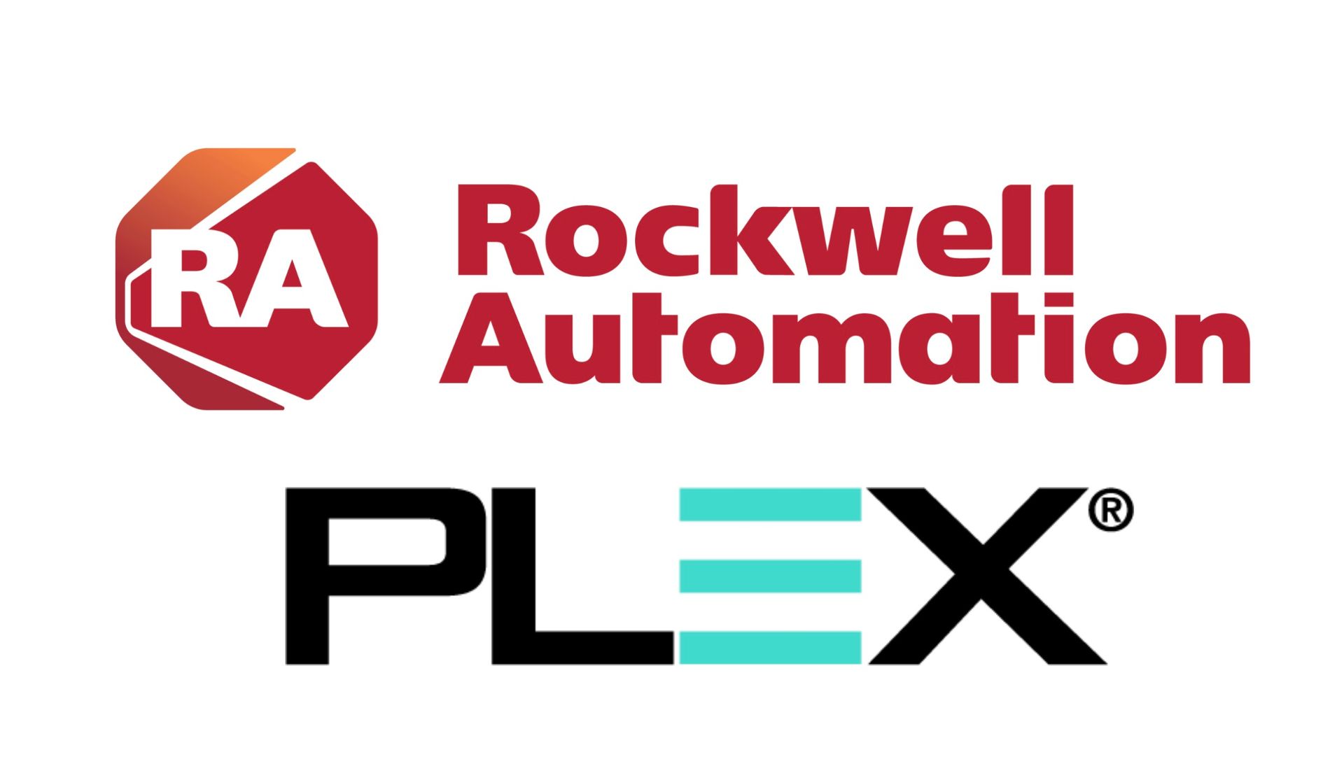 Rockwell Automation and Plex logos on a white background