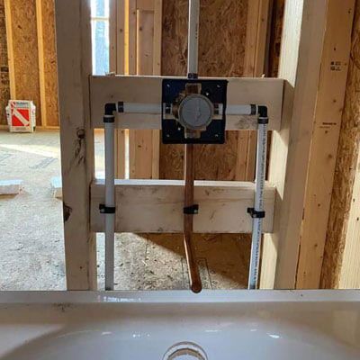 New construction plumbing installation New construction plumbing installation