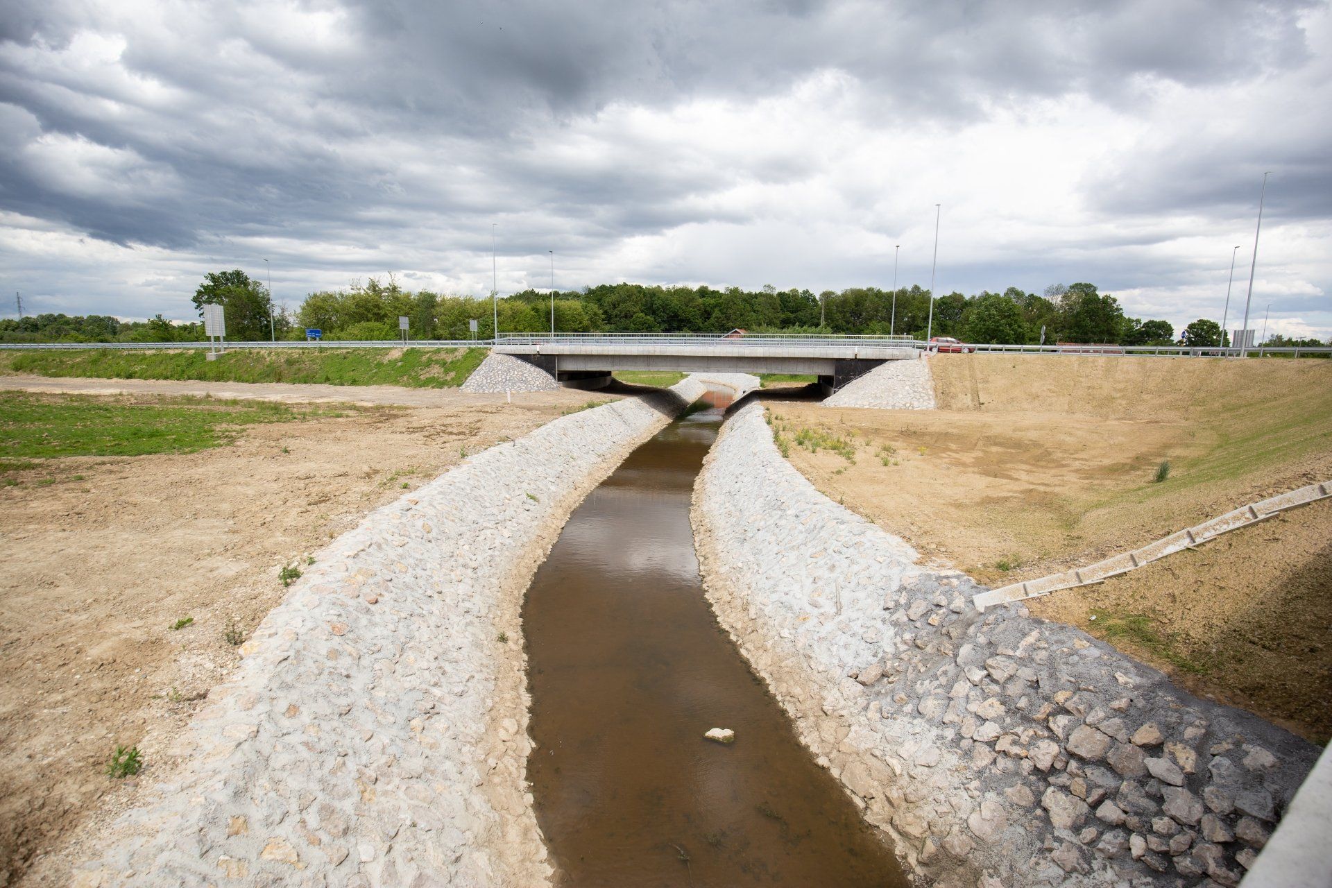 Stormwater drainage underneath highway