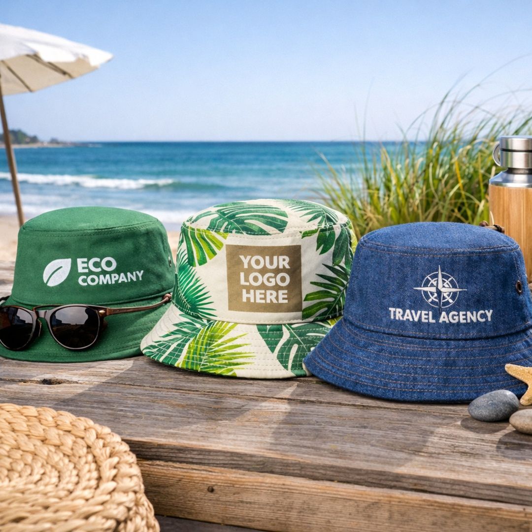 SUSTAINABLE FULLY CUSTOMIZABLE BUCKET HATS