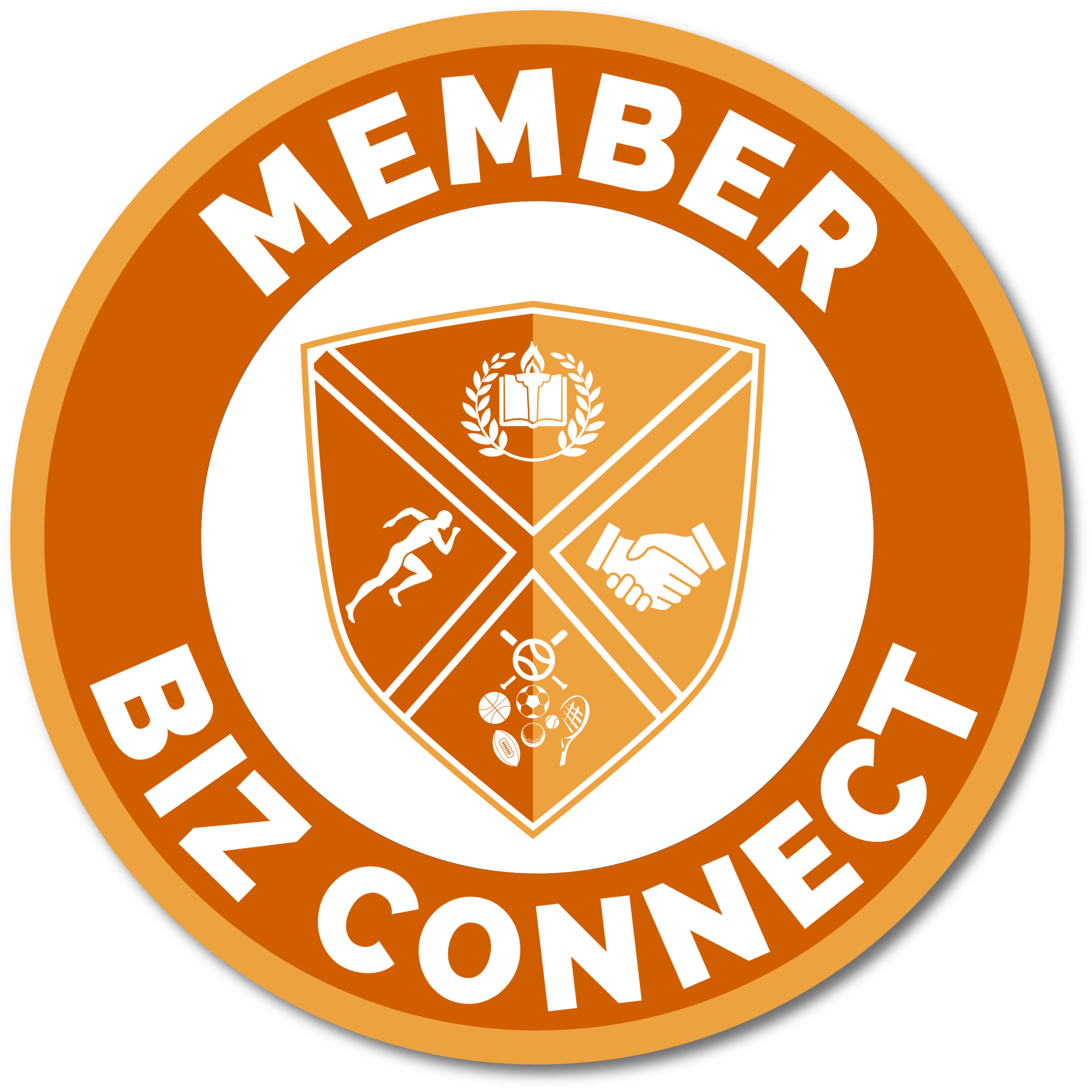 A sticker that says member biz connect on it