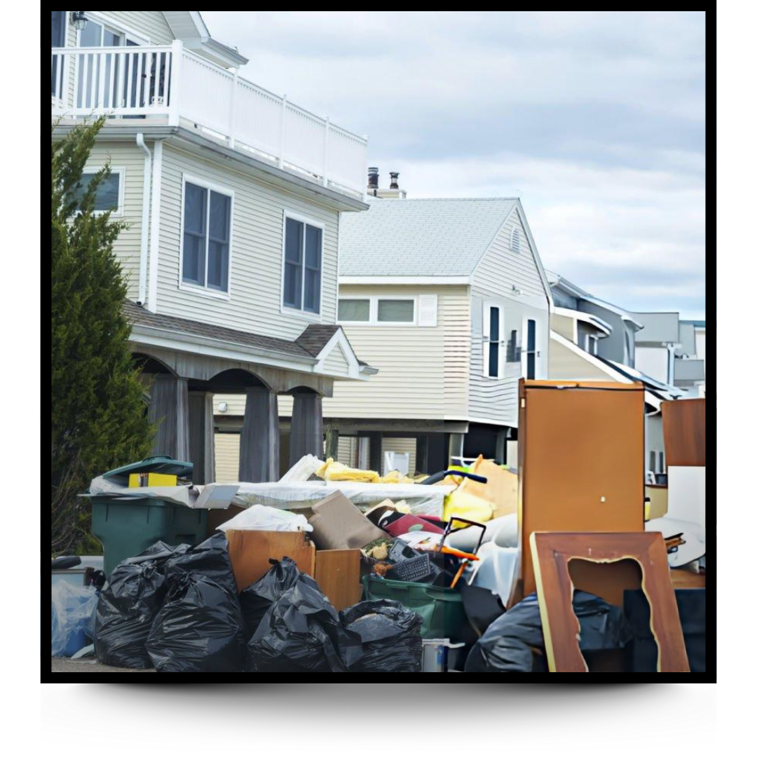 garbage outside a house