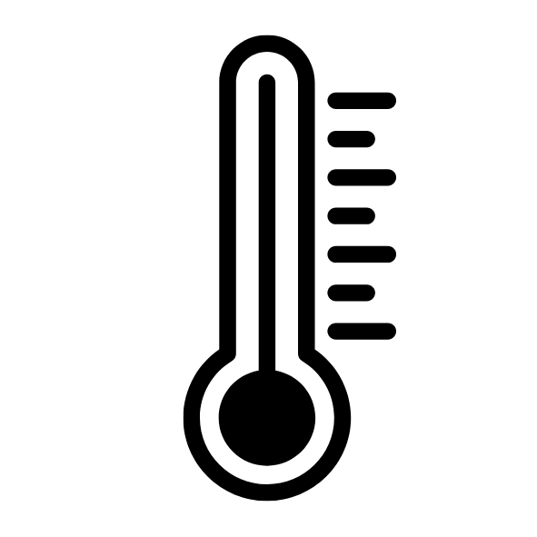 A black and white thermometer with a spoon on a white background.