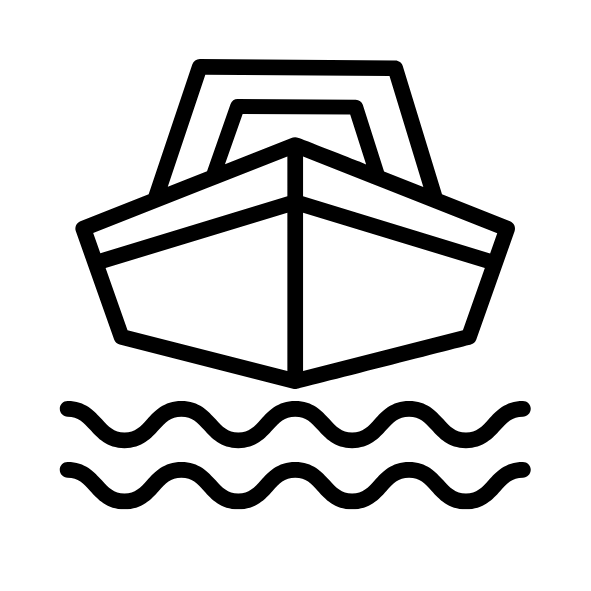 A boat is floating on top of a body of water.