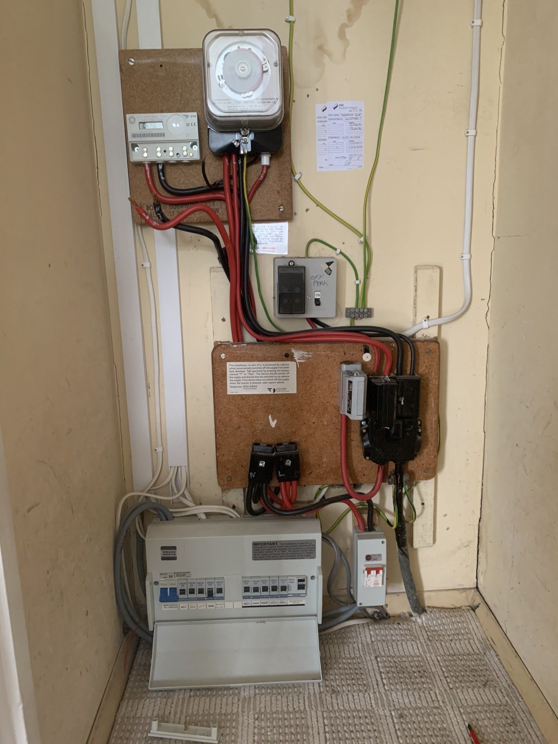 Ask us about replacing your old fuse board Old fuse board to be replaced