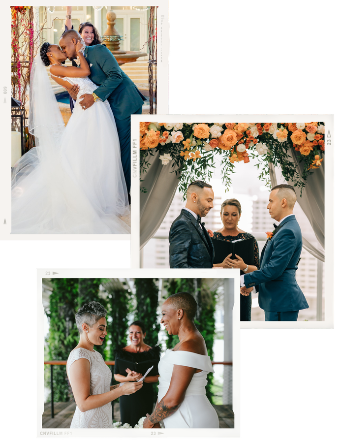 Wedding Ceremony Couples and Officiant