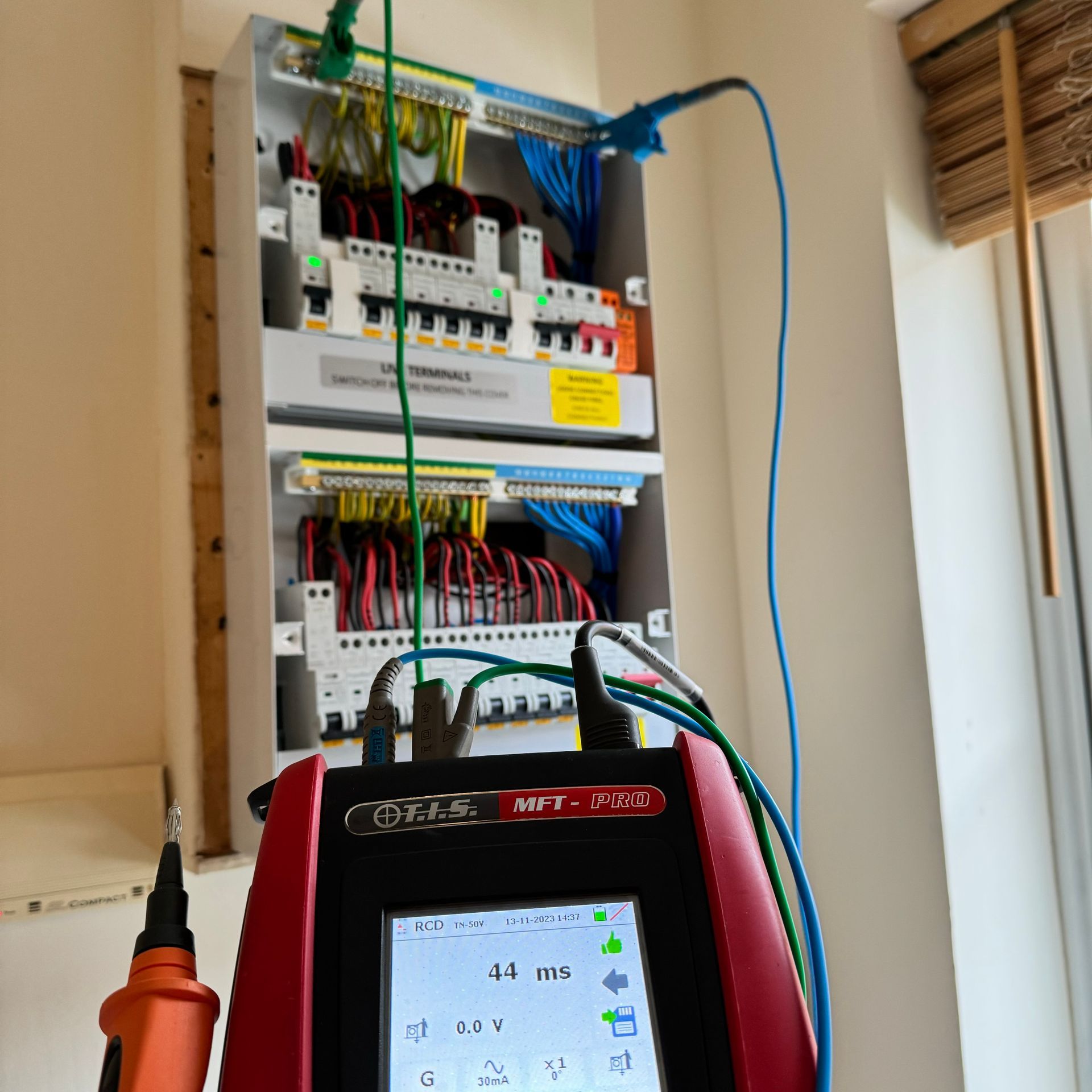 AJOB Electrical Ltd carrying out electrical testing at a home in Leeds.