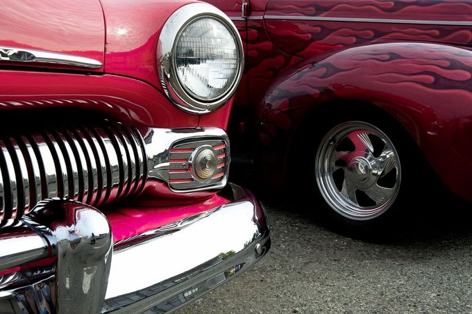 A Bumper of a Red Car is Parked Next to a Purple Car — Adettra in Tuncurry, NSW
