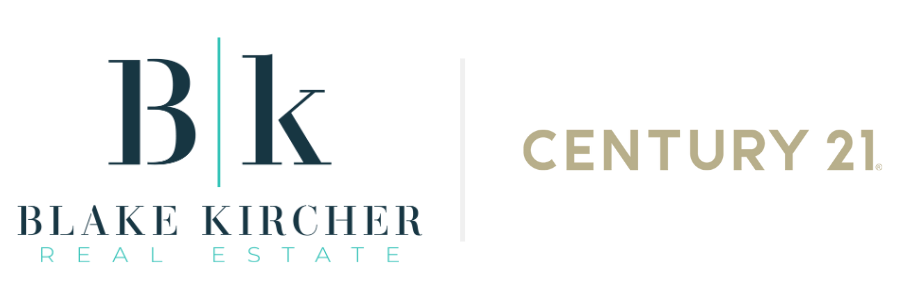 A logo for blake kircher real estate and century 21
