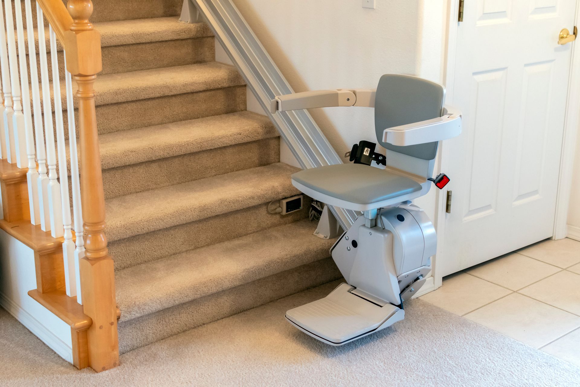 A man stair lift. A man stair lift.