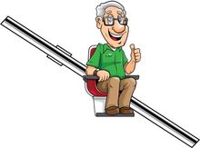 A cartoon man is sitting on a toilet and giving a thumbs up.