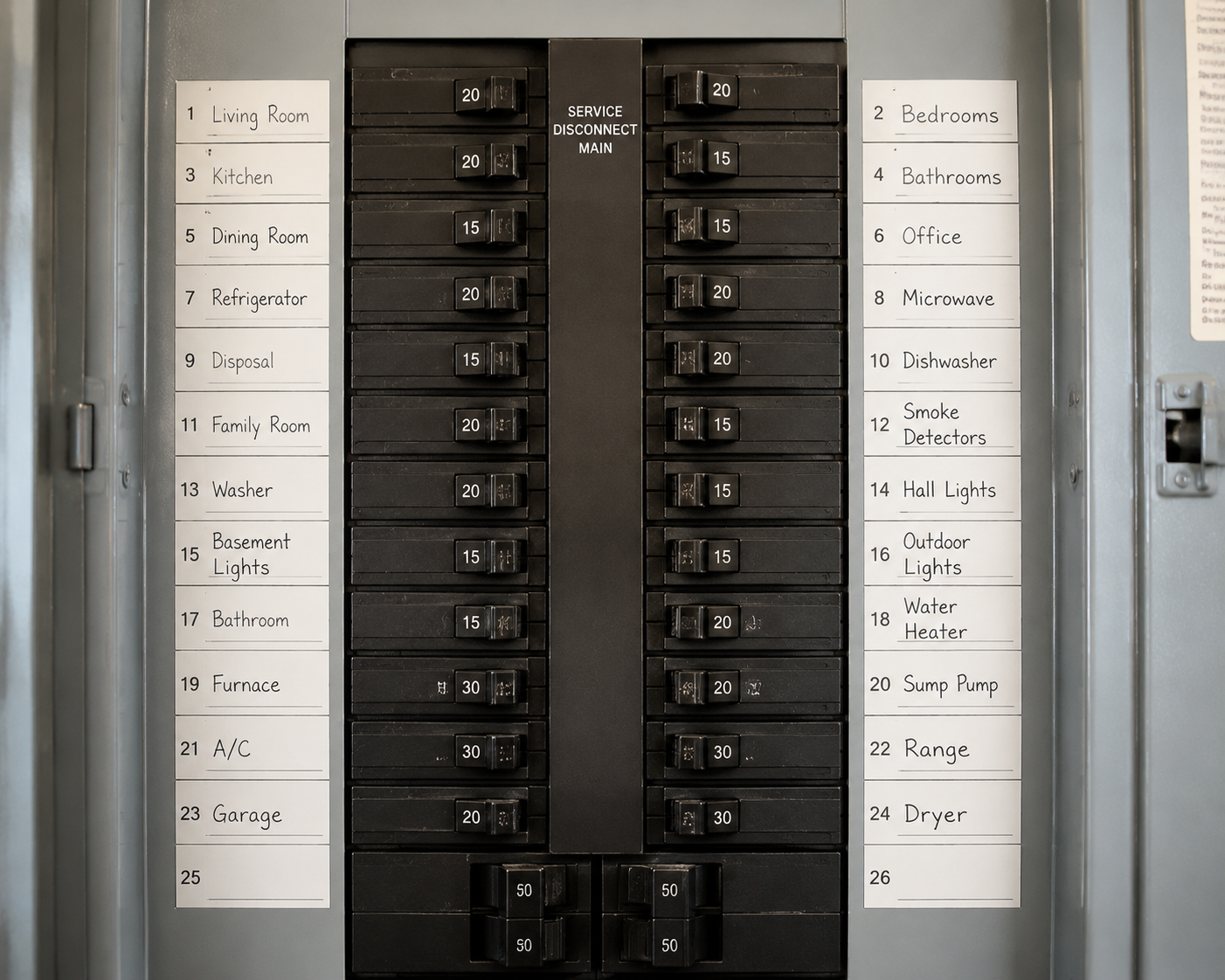 Modern breaker panel for improved electrical safety