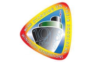 Logo with a ship, the year 1948, and text