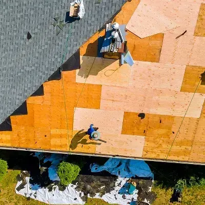 Roof replacement in progress by HRS Restoration Services in Denver Colorado
