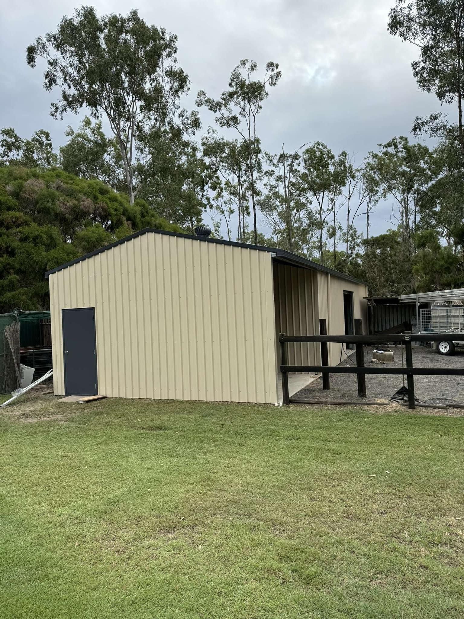 Rural Open Bay Shed With Side Door Access — ShedPro Constructions in Kempsey, NSW