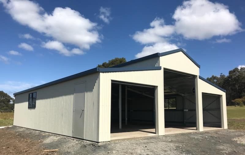 Black and White Barn — ShedPro Constructions in Darawank, NSW