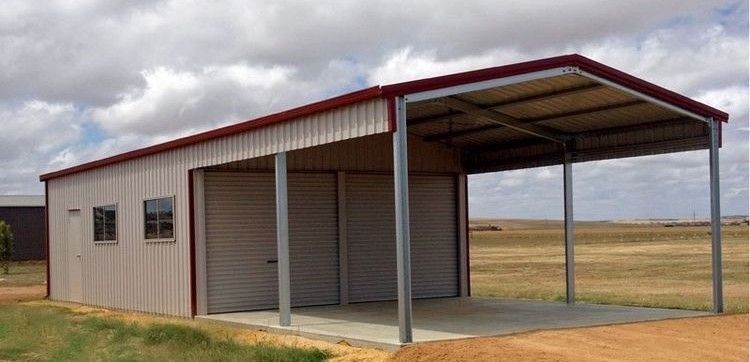 Colorbond Classic Cream and Manor Red Shed — ShedPro Constructions in Tuncurry, NSW