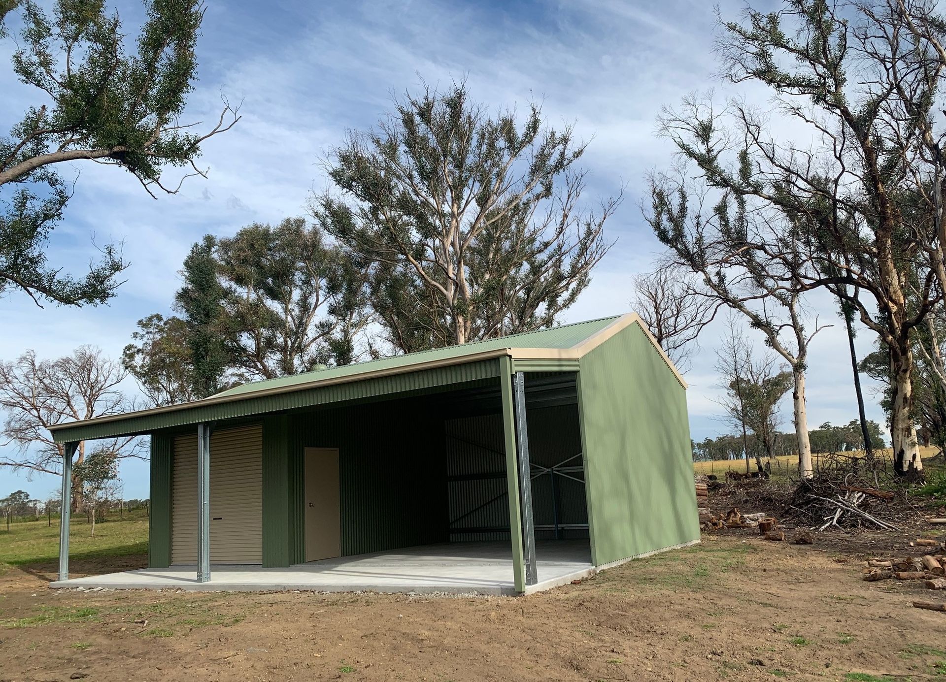 Single Garage With Open Bay Brimbin — ShedPro Constructions in Mid North Coast, NSW
