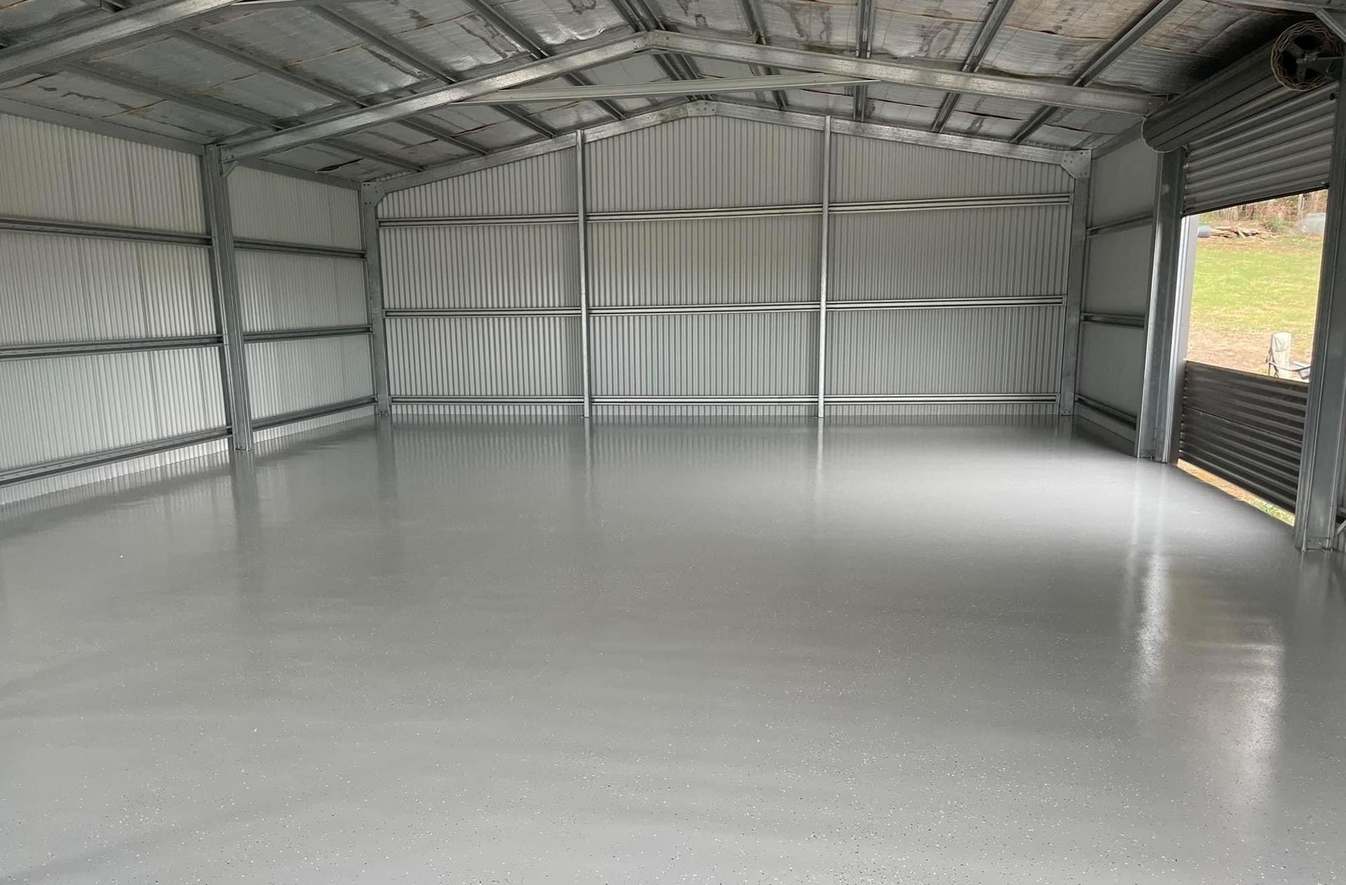 Internal View Of Shed With Epoxy Flooring — ShedPro Constructions in Gloucester, NSW