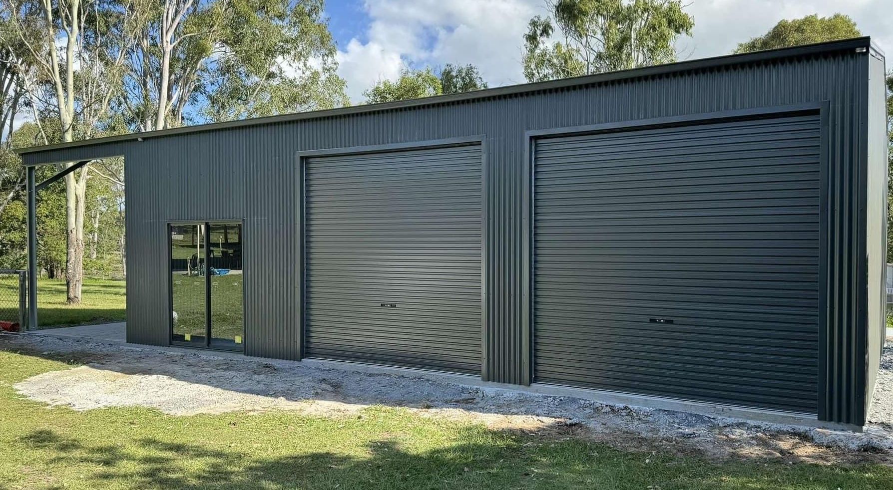 Monument Shed Side Roller Doors — ShedPro Constructions in Darawank, NSW