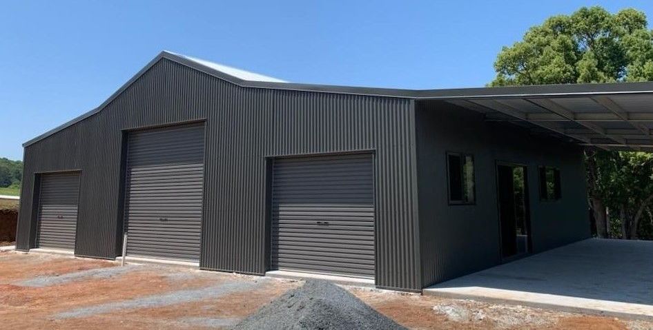 Woodland Grey Aussie Barn With Lean — ShedPro Constructions in Darawank, NSW