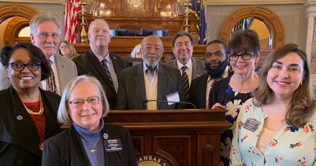 Chester C. Owens, Jr with Wyandotte County Delegation House Members.