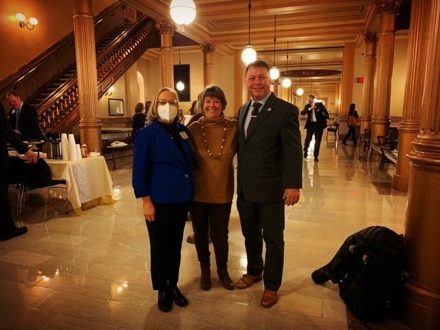 Rep. Curtis with Nancy Burns, WyCo Register of Deeds, and Senator Jeff Pittman