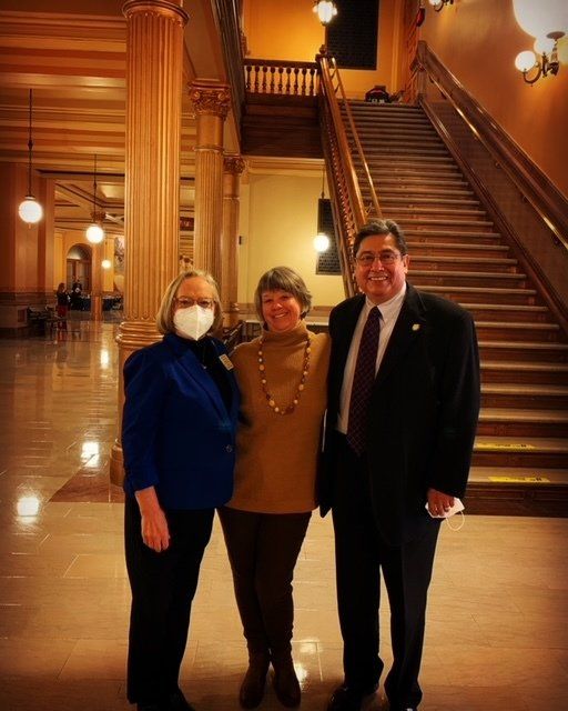 Image of Rep. Curtis with Nancy Burns, WyCo Register of Deeds & Rep Louis Ruiz