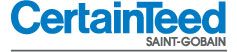 The logo for certainteed saint gobain is blue and white.