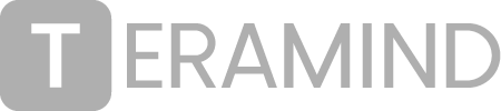 Logotipo da Teramind, apresentando um quadrado arredondado cinza com um 