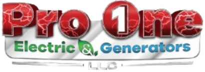Pro One Electric & Generators logo in red and green with a power icon