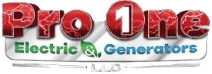 Pro One Electric & Generators logo in red and green with a power icon