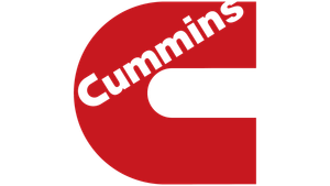 Red Cummins logo with white lettering on a red C-shaped background