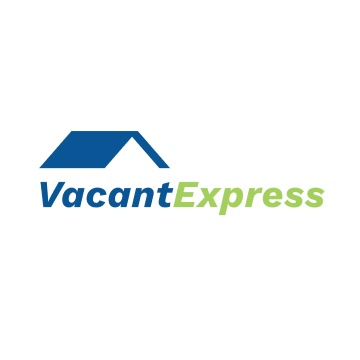 VacantExpress logo with blue roof icon and blue-green text
