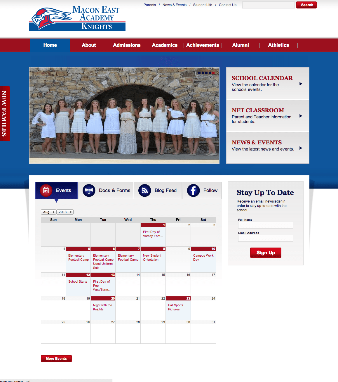 Screenshot of the Macon East Academy website