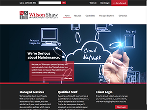 Screenshot of the Wilson Shaw IT website home page