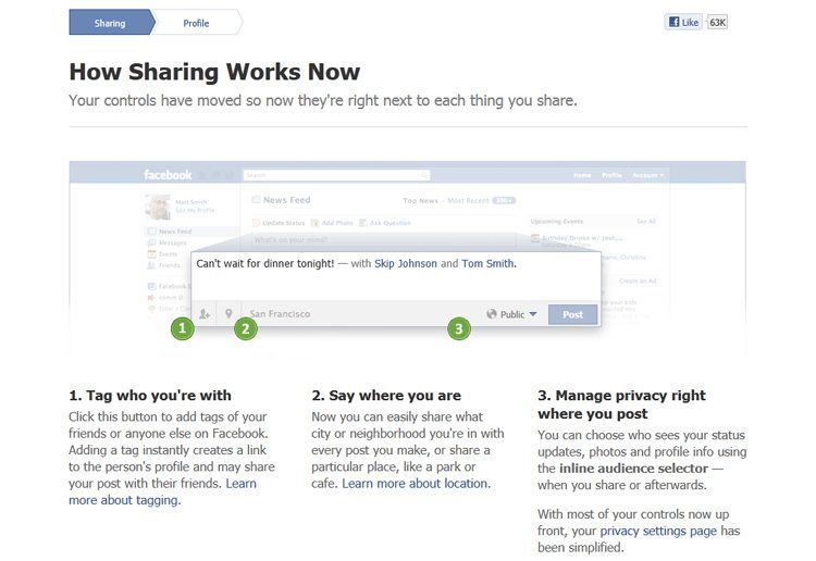 Facebook inline audience selector screenshot